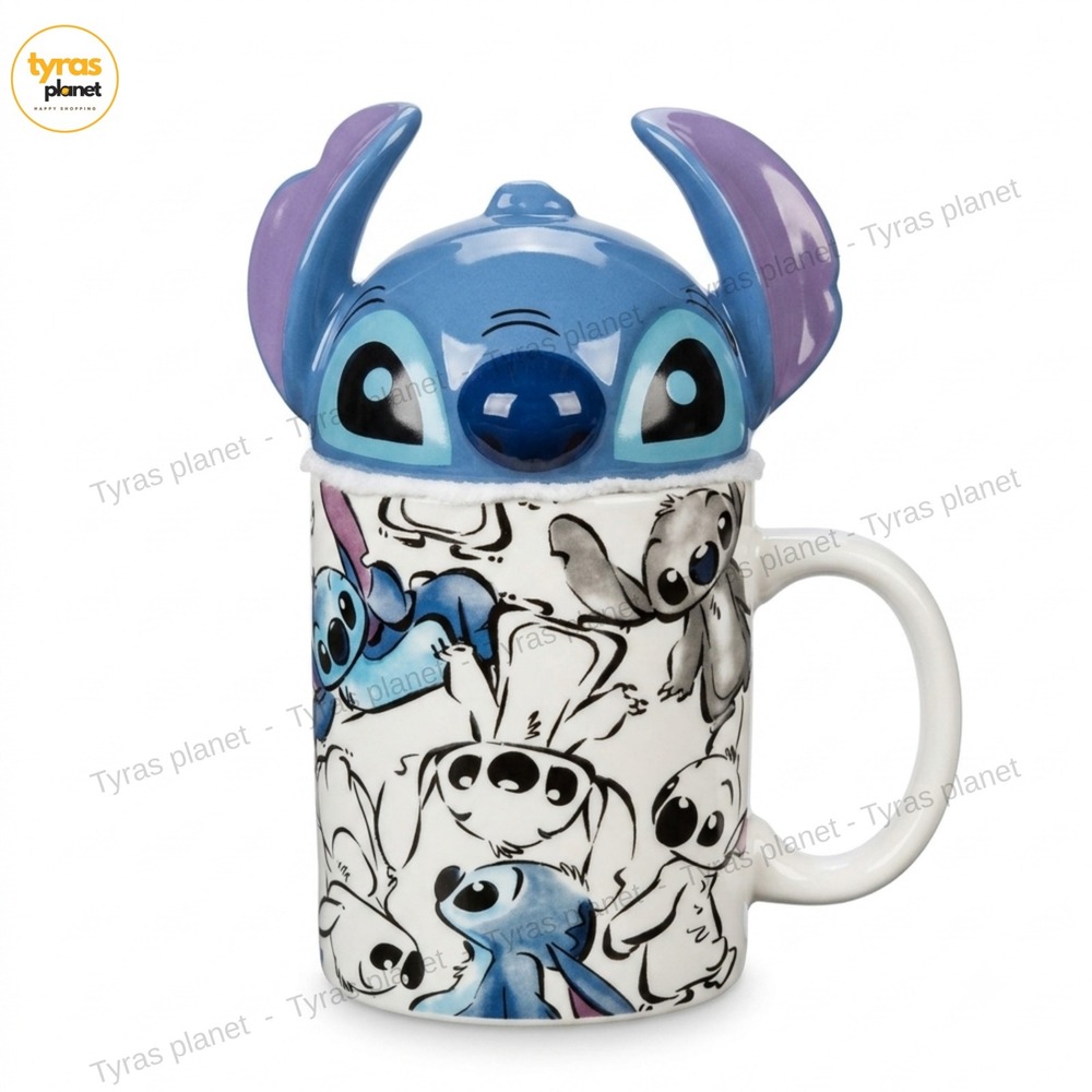 Stitch Lidded Mug From Disney's Lilo & Stitch Zrike Brand Coffee Tea Cocoa Mug